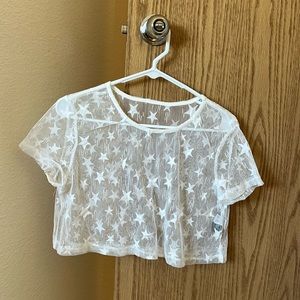Shein- star pattern lace crop top